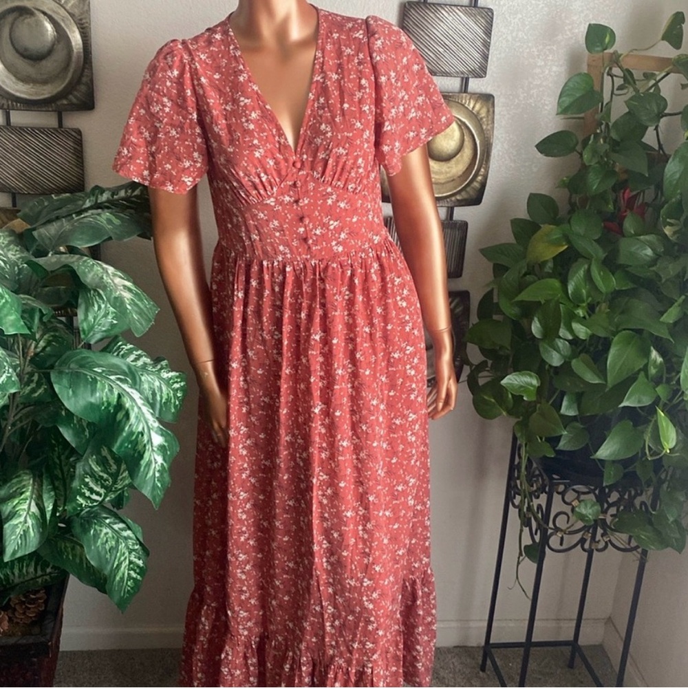 Floral Red Maxi Dress